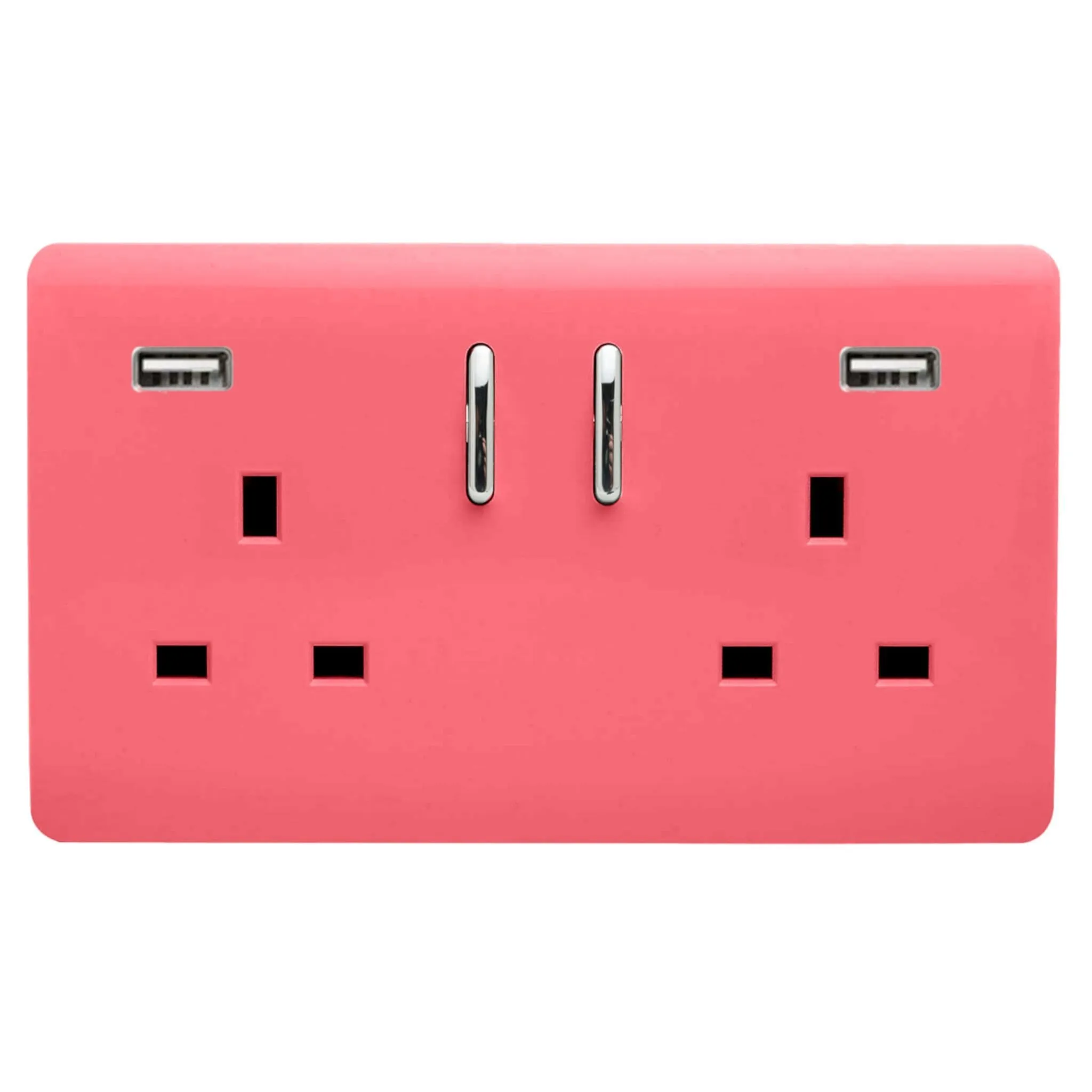 ART-SKT213USB21AASB  2 Gang 13Amp Short S/W Double Socket With 2x2.1Mah USB Strawberry